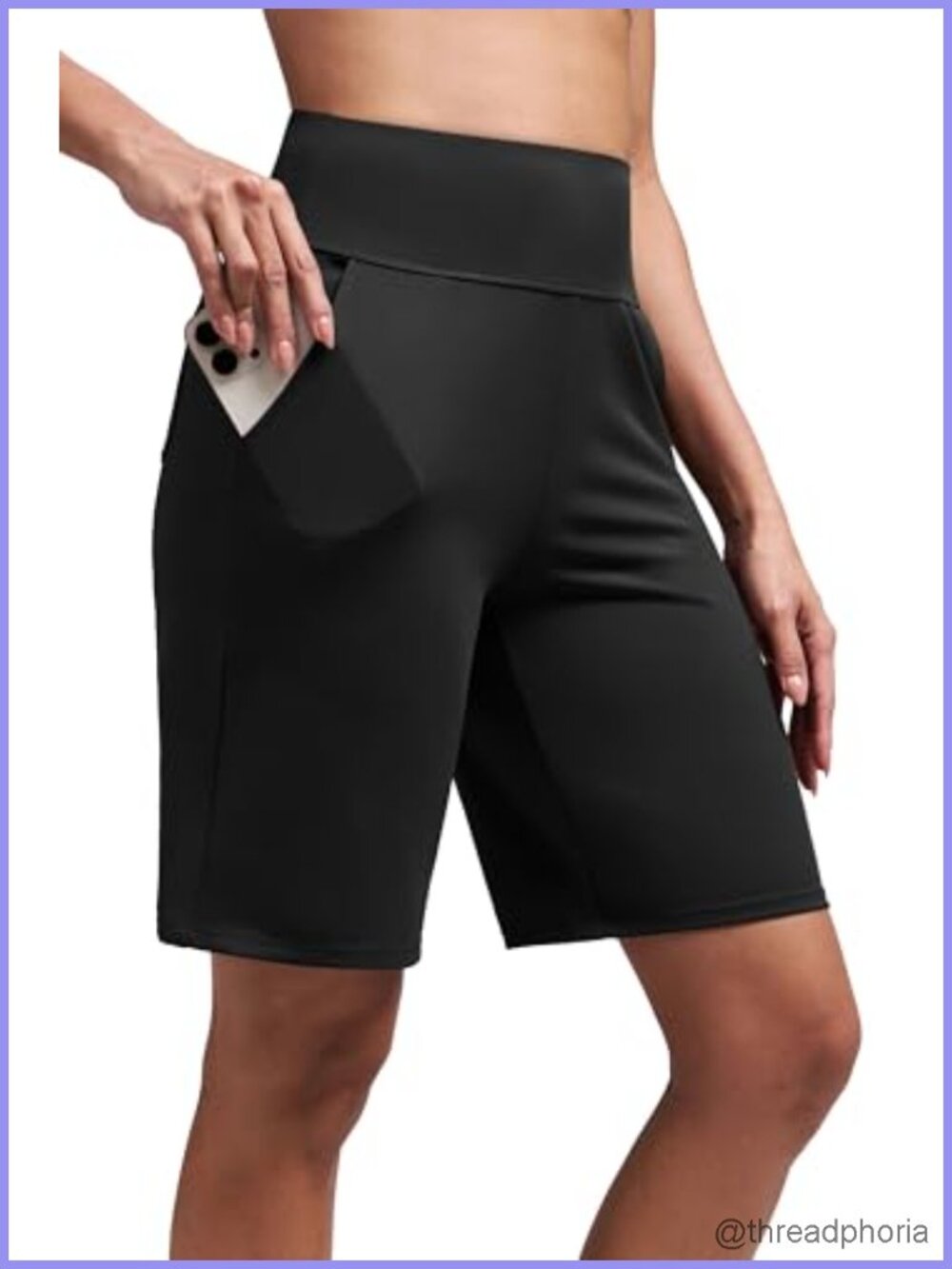 Women's High-Waisted Bermuda Shorts with Pockets 9" Inseam Quick-Dry Athletic